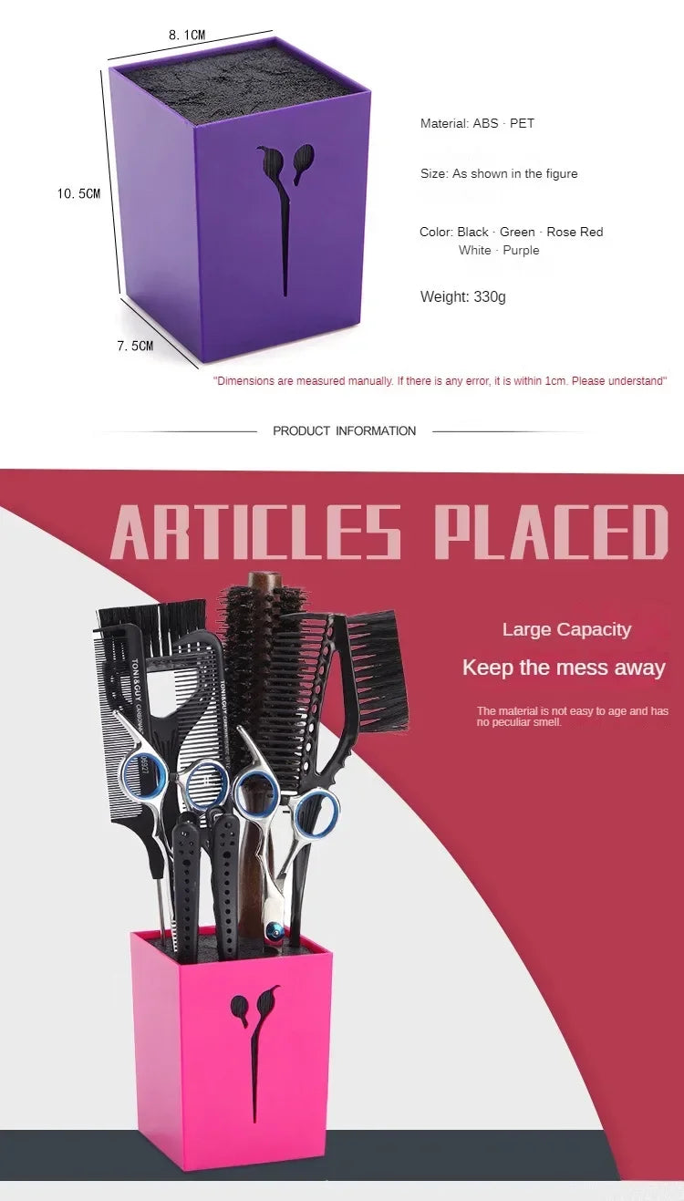 1pcs Hairdressing Scissors Holder Stand Shears Comb Hair Clips Storage Box Salon Hairdresser Scissor Keep Hairdressing Organizer