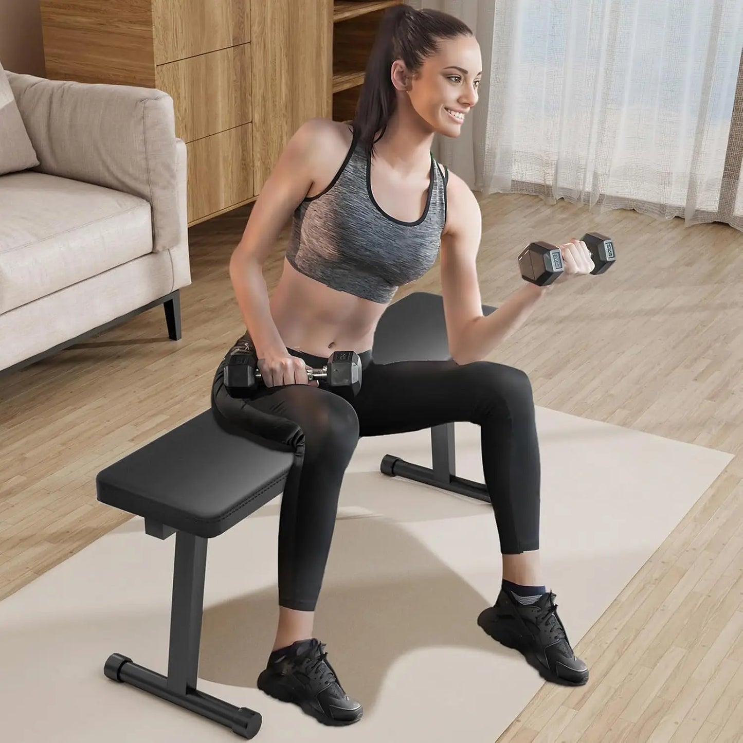 Flat Benches Weight Benches for Home Gym Heavy Duty Fitness Benches For Weight Training Home Gym Benches Weightlifting and Stren