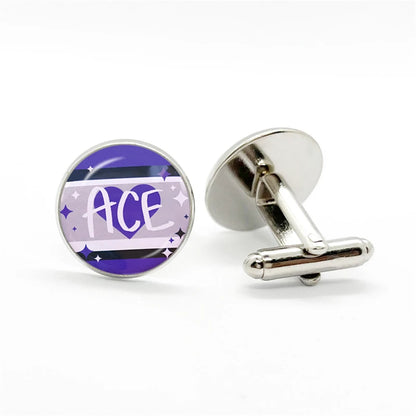LGBT Rainbow Pride Cufflinks Man High Quality Jewelry Accessories Gay Pride Rainbow Flag Photo Suit Shirt Cuff Links Gift