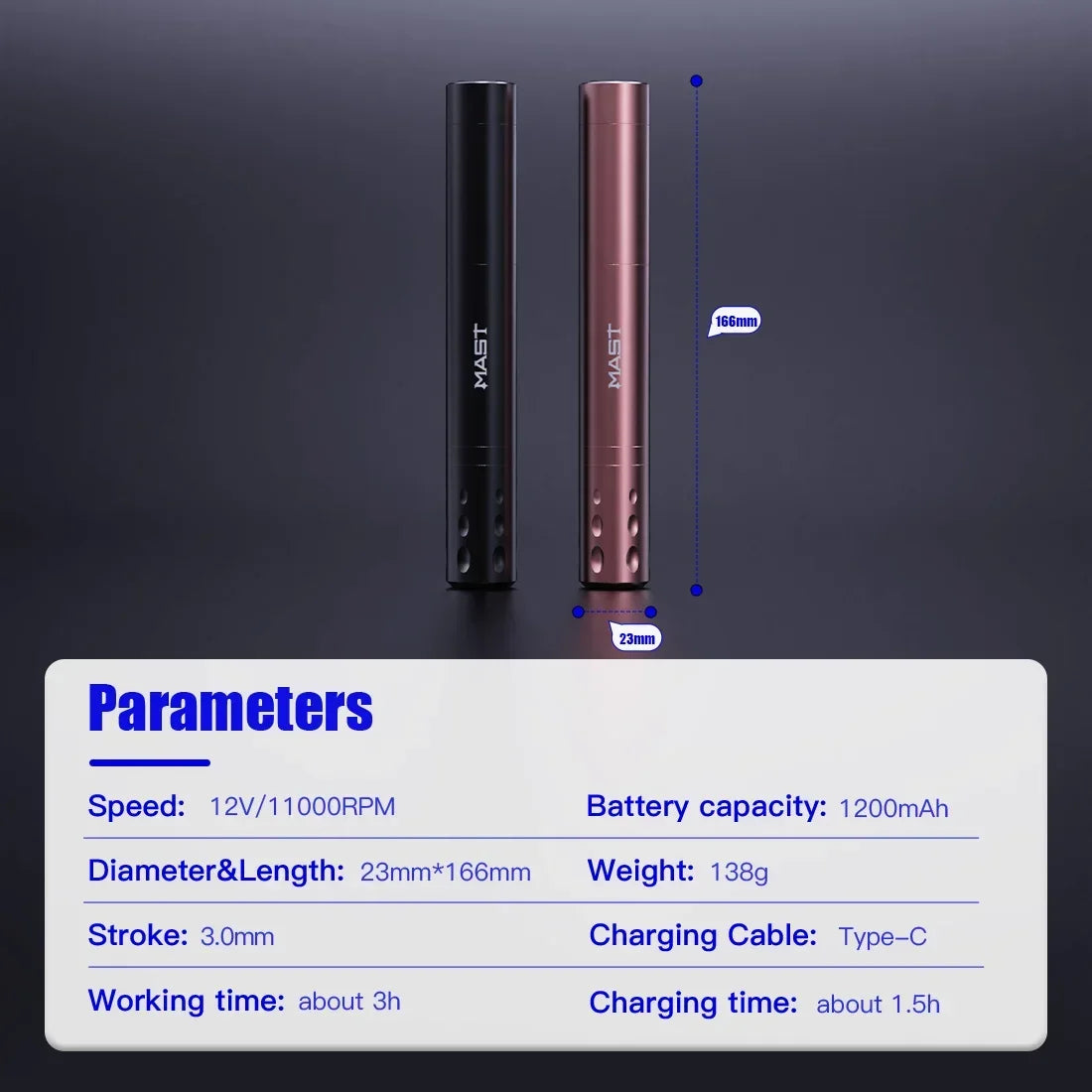 Mast Tour Air Permanent Makeup Machines Tattoo Rotary Pen Wireless Battery for Lip Pmu Supplies Cartridge Needles Set