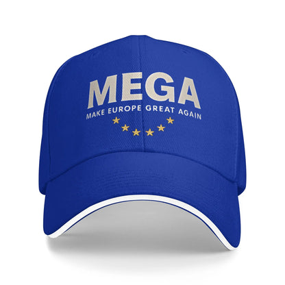 MEGA Make Europe Great Again  Baseball Cap Classic Unisex Men Trucker Hat Dropshipping Custom Logo Hiking Fishing Baseball Caps