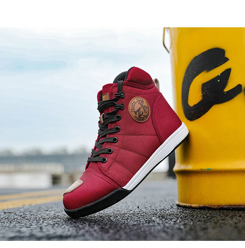 Motorcycle Shoes Men Riding Boots Casual Flat Shoes Anti-collision Toe Heel Protection Outdoor Cycling Motobike Sports Sneakers