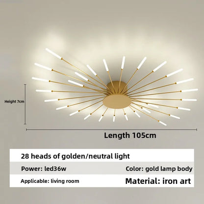 Nordic Ceiling Lighting for Living Room Bedroom Kitchen Led Ceiling Light Fixture Indoor Home Firework Decor Ceiling Lights