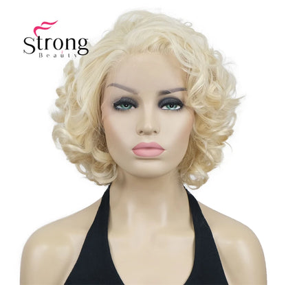 Short Curly Bob Wig Lace Front Wig Pink Synthetic Lace Front Wig For Women Natural Hairline Heat Resistant Synthetic Fiber