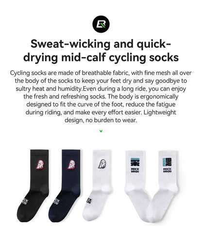 ROCKBROS Cycling Socks Breathable nylon Non-damp Socks Skin-friendly Bike Sport Socks Outdoor Moisture-absorbing Socks