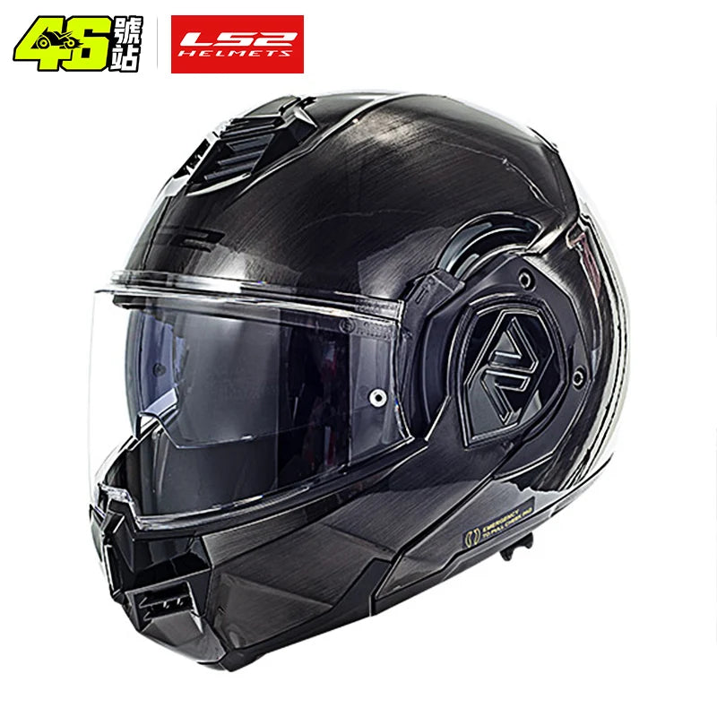 LS2 FF906 Advant Flip Up MODULAR Helmet Motorcycle Modular Double Visor Helmet built-in Lens ECE Capacete Moto helmets