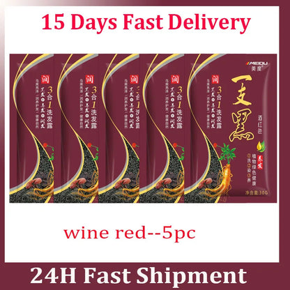 Natural Herbal Hair Dye Shampoo 3 in 1 Hair Color Shampoo Non-irritating Lasting Repair Nourish Gray White Hair Care Women Men