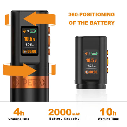 PEPAX Leve H2 Wireless Tattoo Machine Pen 2pcs Battery Tattoo Pen Machine Brushless Motor 3.5/4.2/5.0MM Stroke