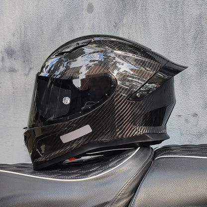 ORZ Carbon Fiber Motorcycle Helmet Four Seasons Full Face DOT Approved Unisex