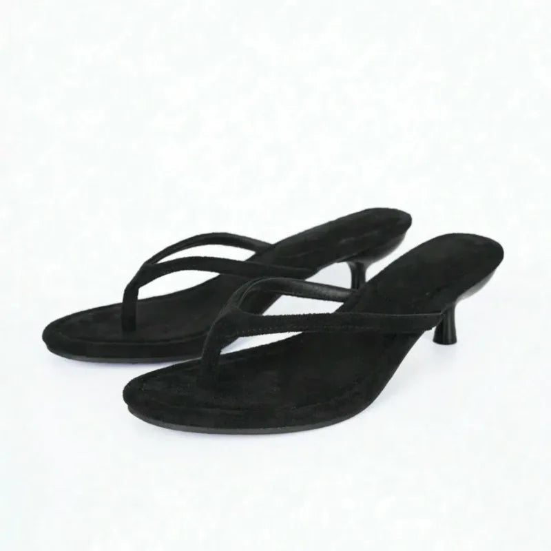 2026 New Brand Fashion Clip Toe Low Heel Women Slippers Ladies Elegant Beach Vacation Dress Slides Concise Summer Shoes