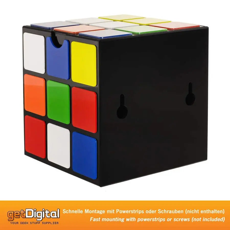 Magic Cube Toilet Paper Holder Novelty Tissue Roll Dispenser with Lid and Storage Shelf for Your Mobile Phone No Drilling or Wal