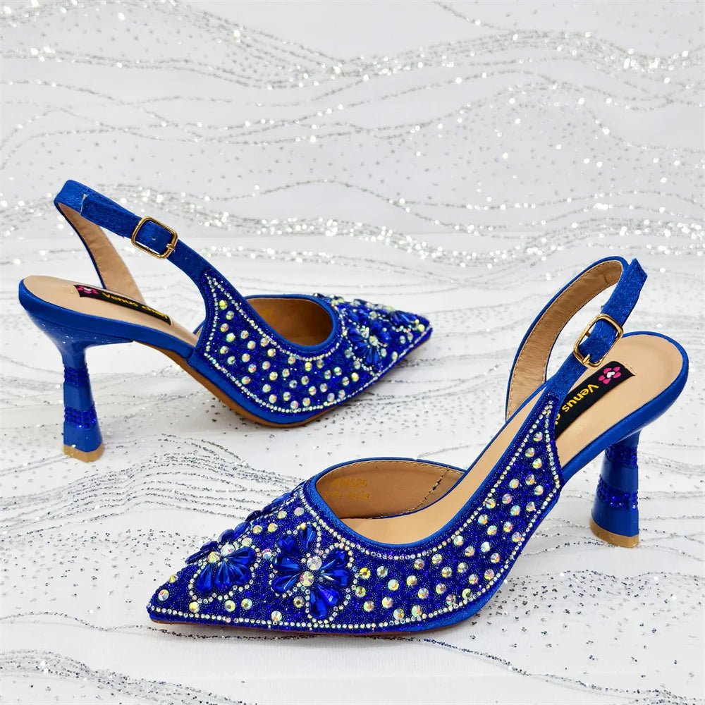 Festive Elegance: Spot Goods Dazzling Heels and Chic Long Bag Clutch Perfect Combination Of Shoes And Bag for Special Occasions