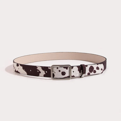Newest 2.9cmX100cm Wide woman Square buckle Belt dairy cattle Striped Print Ladies Dress Belt Clothing accessories decoration