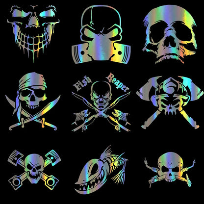 Fashion Skull Series Car Sticker Vinyl Reflective Funny Stickers on Auto 3D Motorcycle Moto Stickers and Decals Car Styling