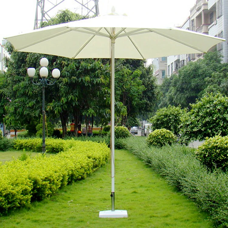 Pink Yellow Blue Striped Parasols Umbrellas Outdoor Luxury Aluminium Market Style Beach Umbrella with Fringe Outdoor for Shop