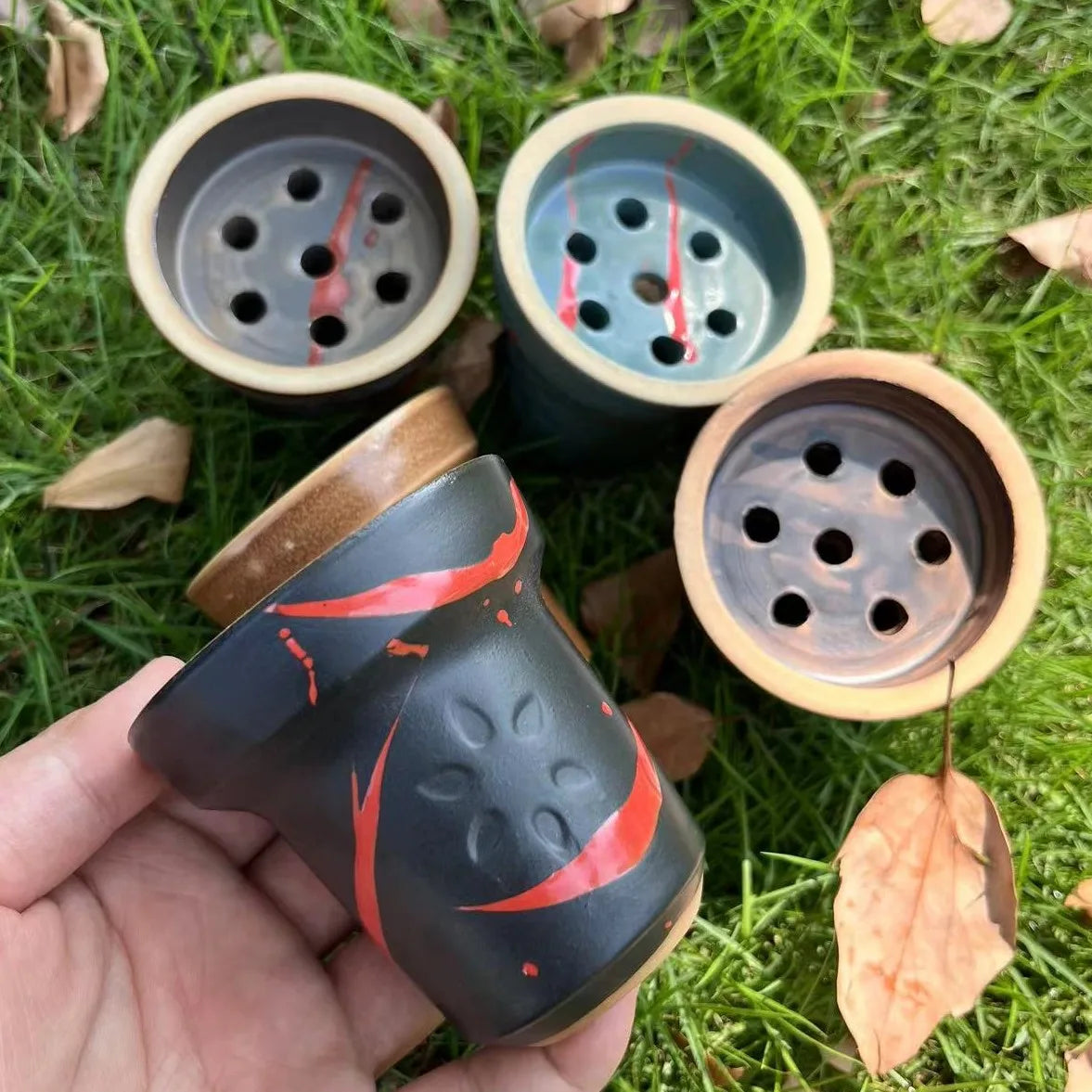 7 Holes Ceramic Tobacco Bowl for Shisha Hookah Chicha Cachimbas Nargile Smoking Accessories