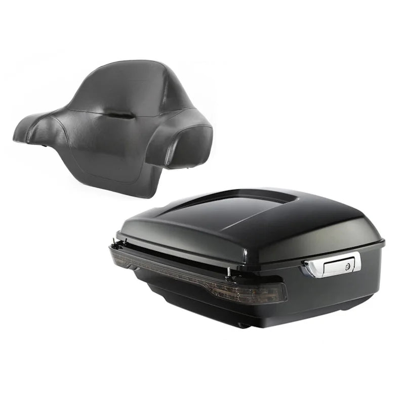 Top Case Moto Tail Bag King Tour Pak Pack Trunk With Turn Signal Led Rack for Harley CVO Road King Street Ultra Glide 2014-Later