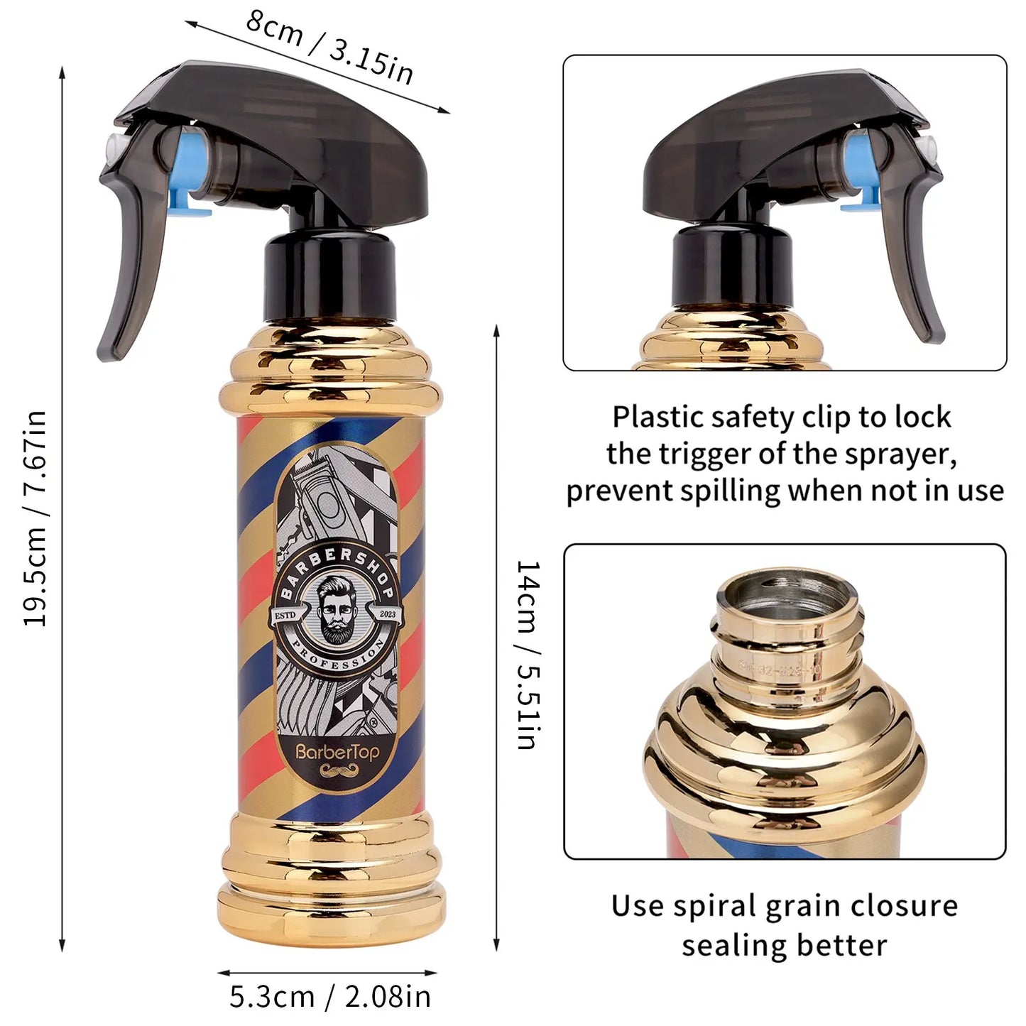 Retro Hairdressing Spray Bottle Refillable Bottles Continuous Mist Watering Can Portable Salon Barber Water Sprayer