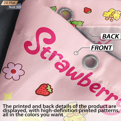 1pc Pink Cake Girl Printed Waterproof Shower Privacy Partition Shower Curtain With 12 Hooks Multiple Sizes Machine Washable