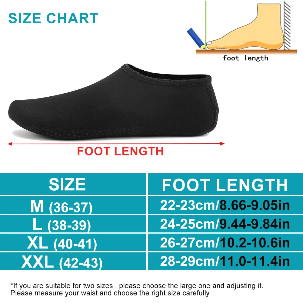 1Pair Mens Womens Water Shoes Barefoot Beach Pool Shoes Quick-Dry Aqua Yoga Socks for Surf Swim Water Sports