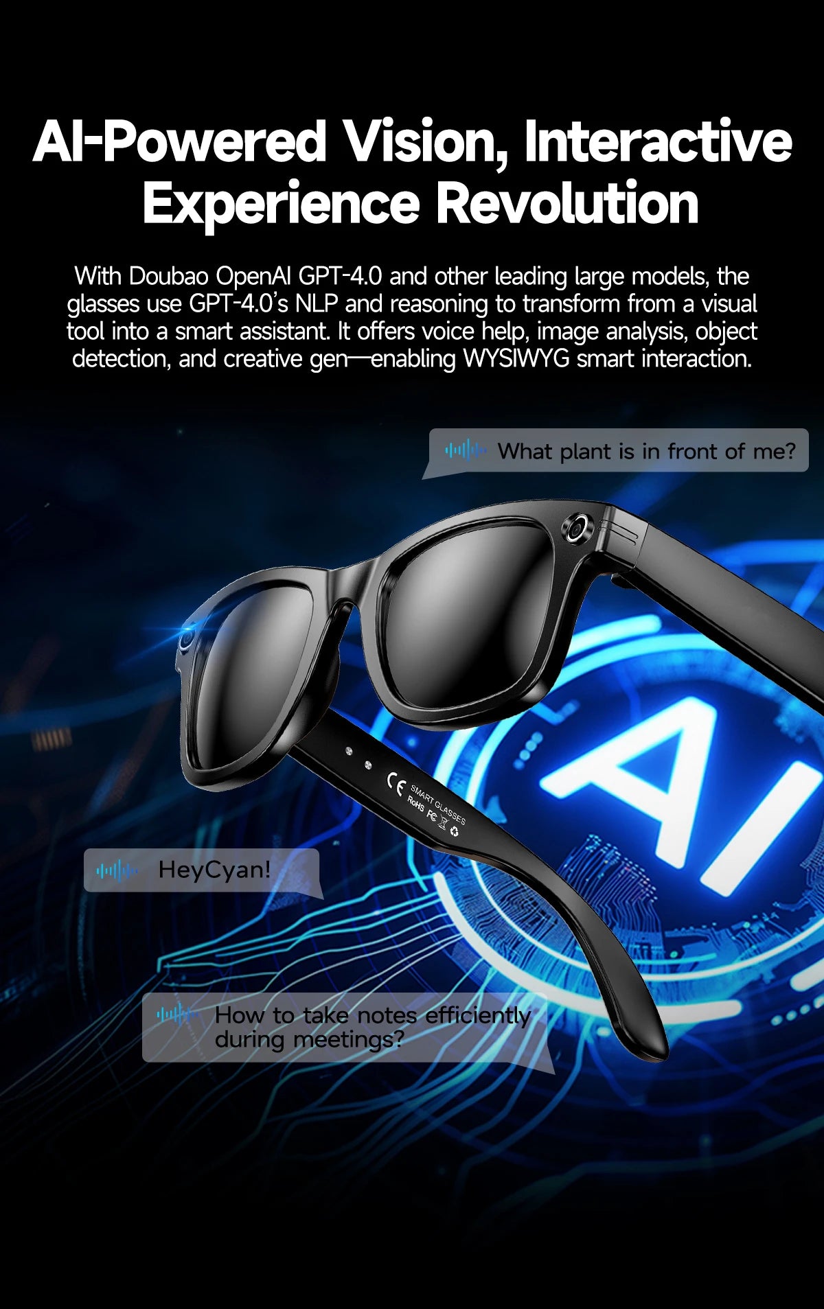 8MP HD Camera Smart Glasses Color-Changing AI Real-time Translation BT Call Music Play Photo Video Record Sunglasses Men Women