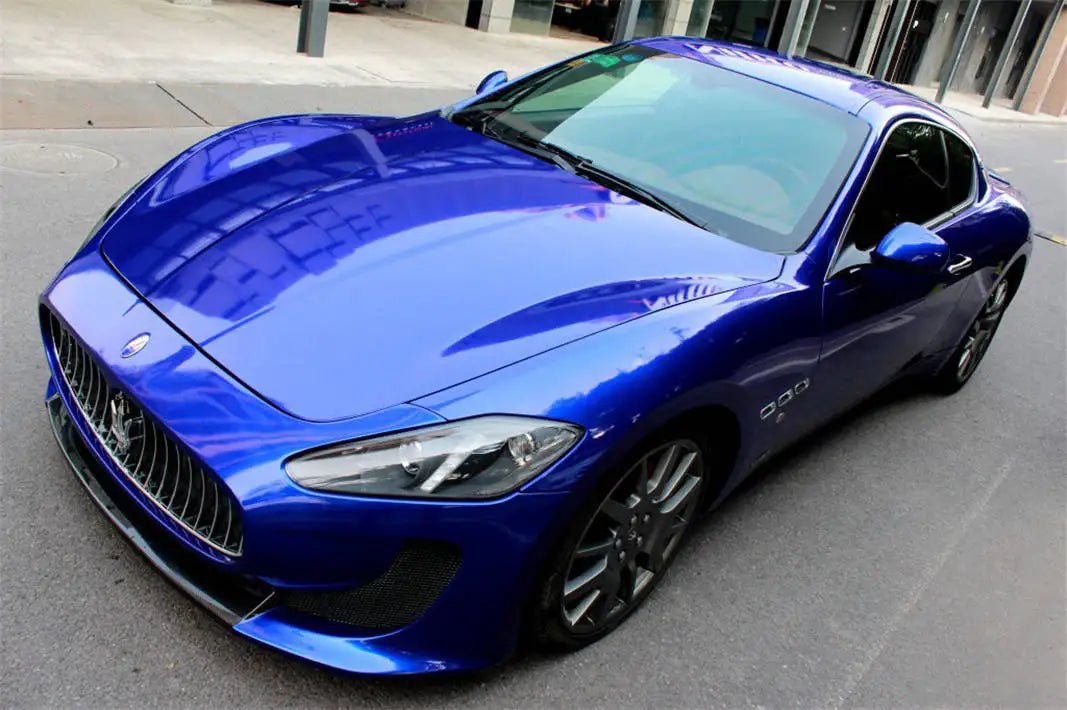 Ultra Glossy Candy Vinyl Car Vehicle Wraps Gloss Metallic Blue Foil Film Air Bubble Free
