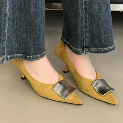 High Heels Women's Shoes Pointed Toe Fashion Sexy Shoes Suede Luxury Designer Pumps Autumn New Elegant Dress Zapatos Mujer