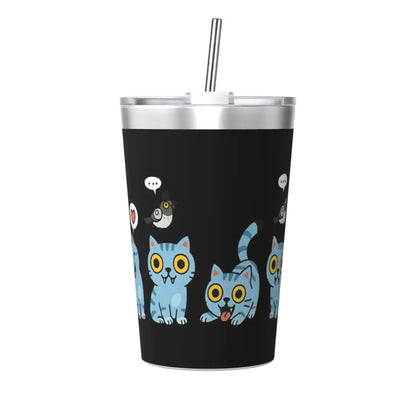 Mystery Saja Boys Kpop Demon Hunters Tumbler With Straw For Kids Stainless Steel Travel Mugs Double Wall Vacuum Insulated 12oz