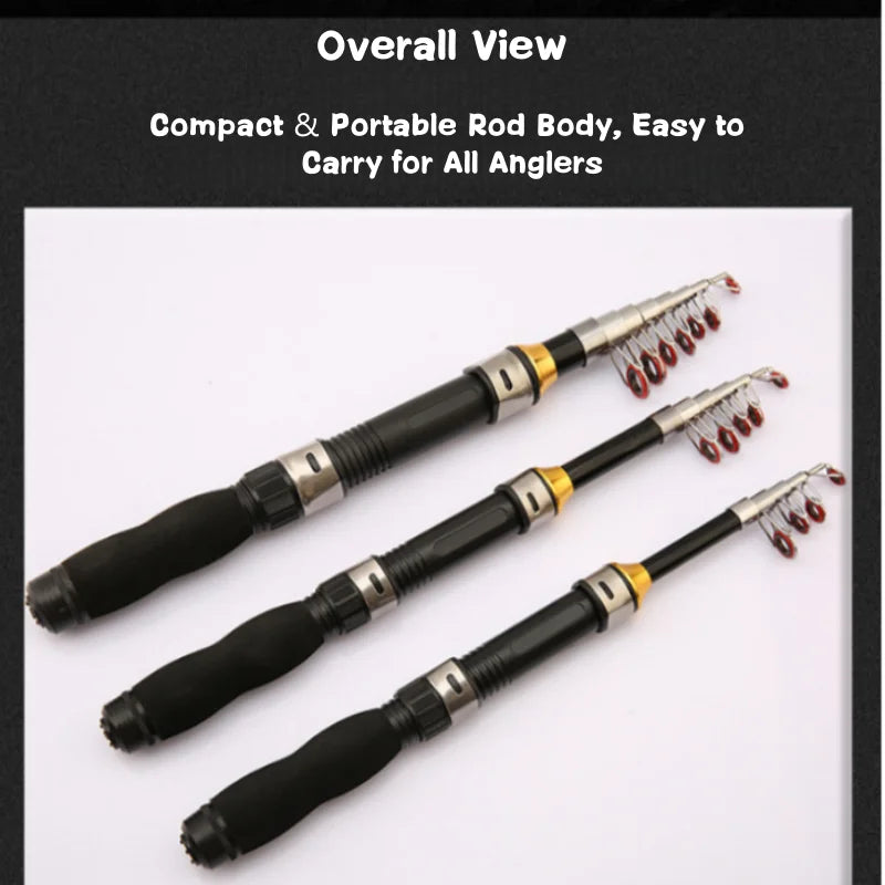 1.0-2.3M Ultra Short Small Sea Fishing Rod with Fishing Wheel Telescopic Ultra Short Cross Sectional Fiberglass Rod Set