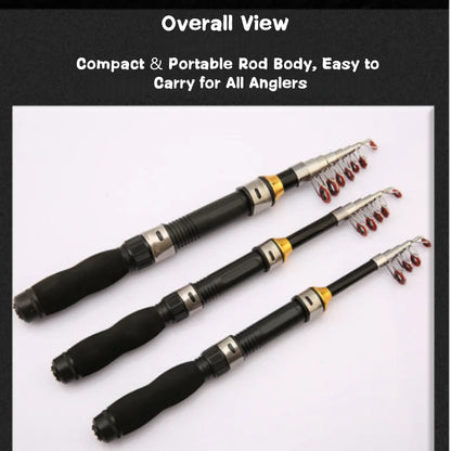1.0-2.3M Ultra Short Small Sea Fishing Rod with Fishing Wheel Telescopic Ultra Short Cross Sectional Fiberglass Rod Set