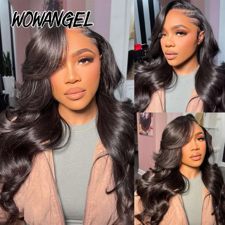 WOWANGEL 13x6 HD Lace Front Wigs 34inch Body Wave Glueless Human Hair Wig 250% Pre Plucked Skins Melted Brazilian Hair For Wowen