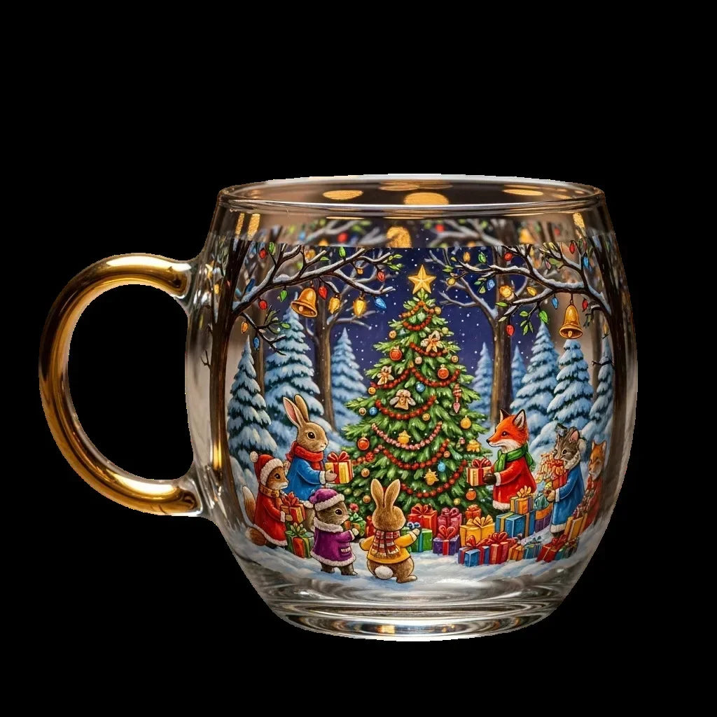 Christmas Mug Haunted Path Glass Coffee Mugs Beverage Containers Party Supplies for Home Farmhouse Apartment Hotel Counter