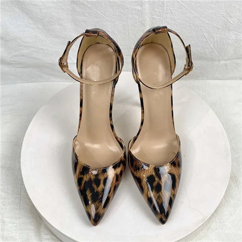 Leopard Print Sexy Women Pumps Shoes Women High Heels Pointed Toe Wedding Shoes 12cm Chaussure Femme QP023 ROVICIYA