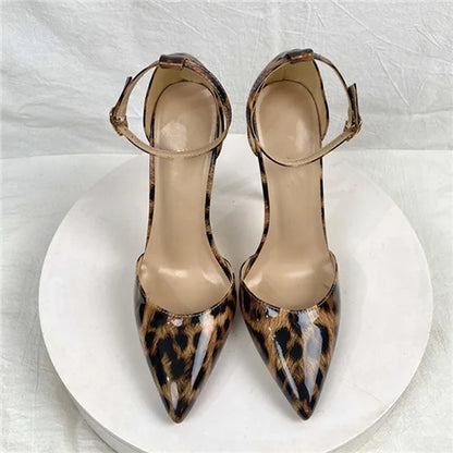 Leopard Print Sexy Women Pumps Shoes Women High Heels Pointed Toe Wedding Shoes 12cm Chaussure Femme QP023 ROVICIYA