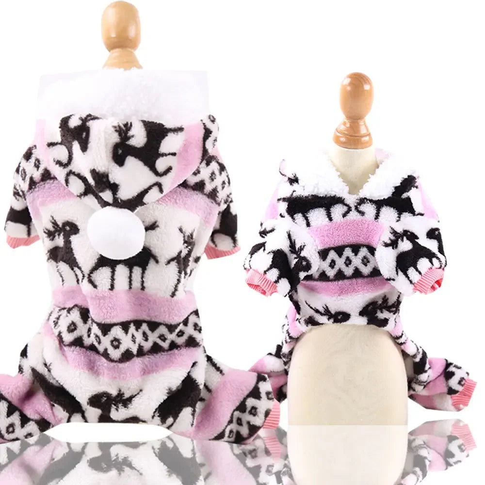 Dog Clothes Christmas Winter Warm Pet Clothes Puppy Jumpsuit Hoodie Coat Doggy Apparel Mascotas Clothes For Dogs Ropa Perro