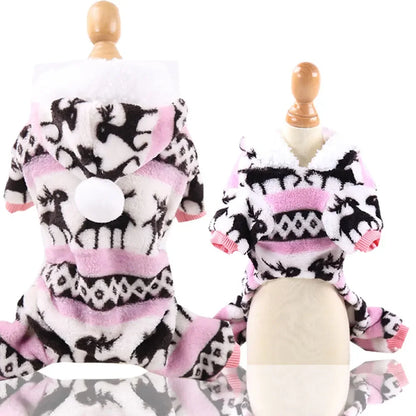 Dog Clothes Christmas Winter Warm Pet Clothes Puppy Jumpsuit Hoodie Coat Doggy Apparel Mascotas Clothes For Dogs Ropa Perro