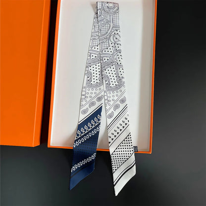 Luxury Brand Horse Bag Scarf 2024 New Design Womens Silk Scarf Fashion Head Scarf Headwear Long Skinny Scarves Bag Accessories