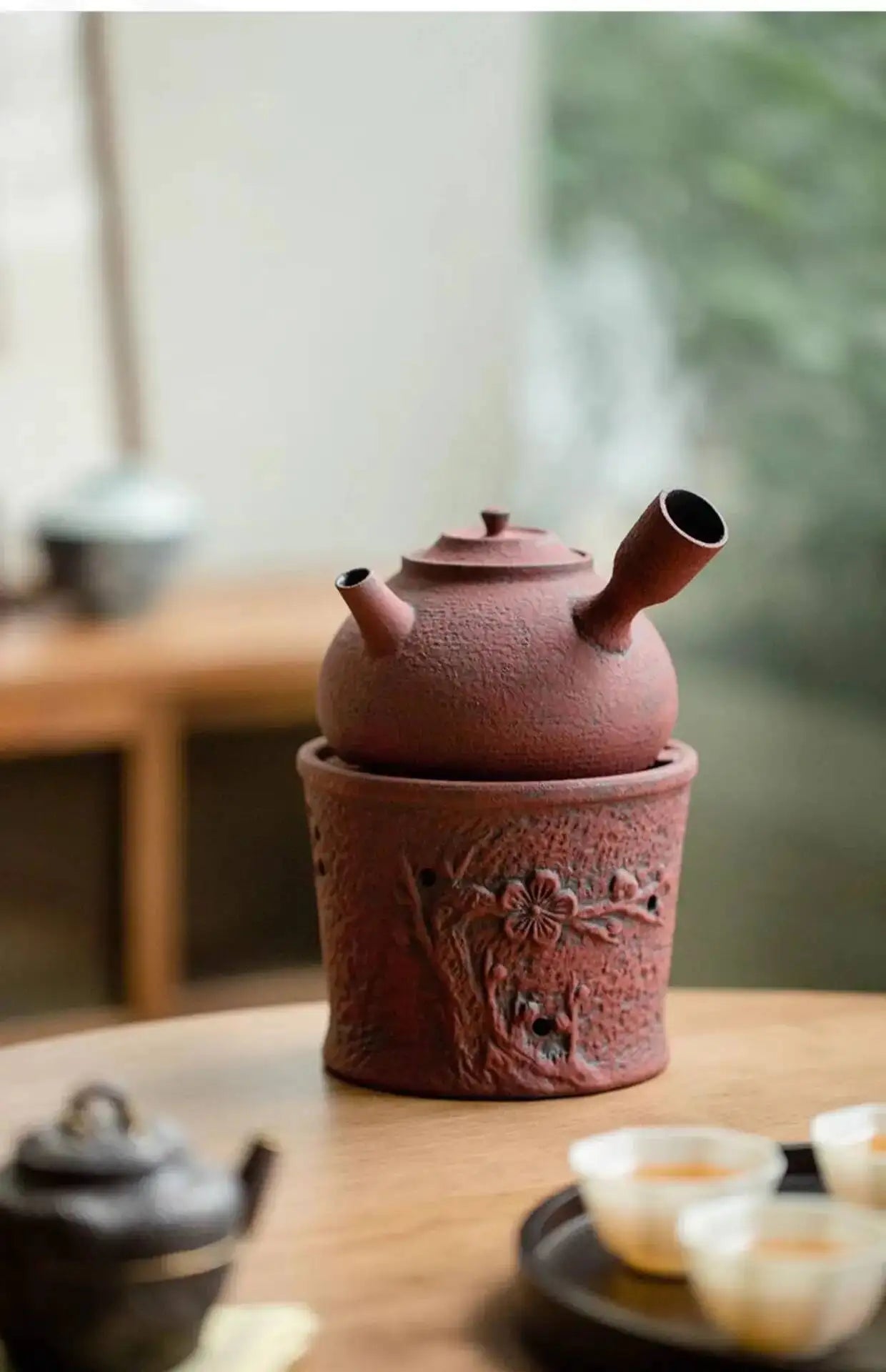 Antique Dunhuang Charcoal Tea Fire Stove Japanese Coarse Pottery Cooking Teapot Water Boiling Pottery Kettle Fire Warmer Wine