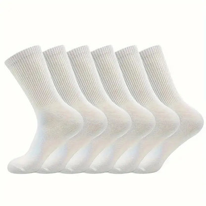 3/6Pairs of Plain Black and White Socks, Simple and Comfortable Mid-Calf Socks, Suitable for Autumn and Winter, Men's  Socks