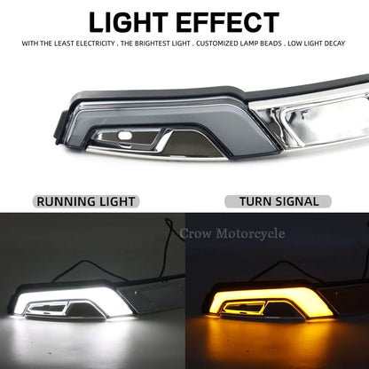 NEW For Harley Touring Street Glide FLHX 2014-2023 Motorcycle LED Chrome Gloss Black White Amber Windshield Trim