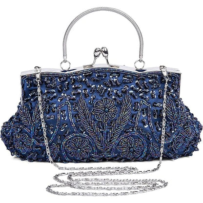 Fashion Retro Women Evening Bags Beaded Ladies Clutch Purse Shoulder Chain Wedding Party Women's Handbag Purses and Handbags