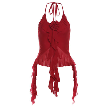 Nibber Hip-hop Summer New Sweet Gentle Cute All-match Fashionable Cool High Street Cool Sexy Women's Thin Backless Halter Vest
