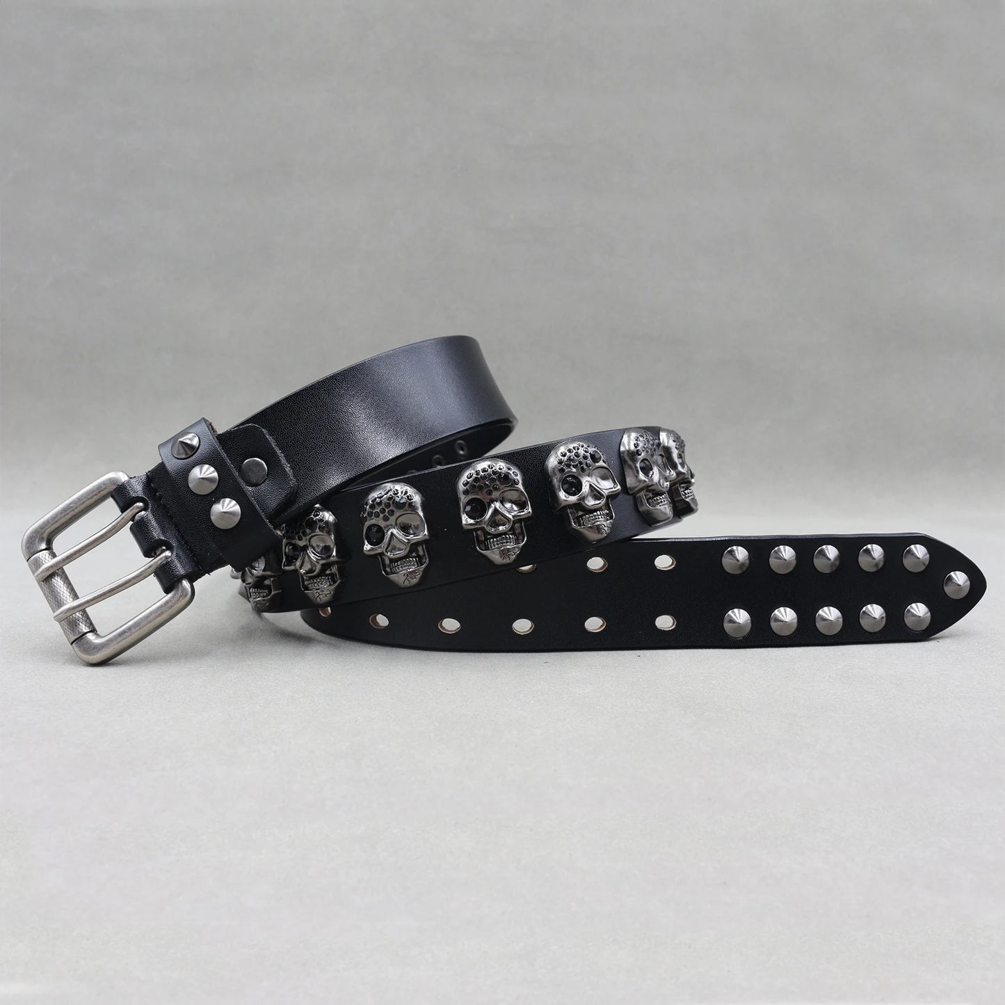 Heavy Metal Punk Belt Genuine Leather Hip Hop Belts For Men Cross Rivet Jeans belt male Strap Ceinture Homme designer belt