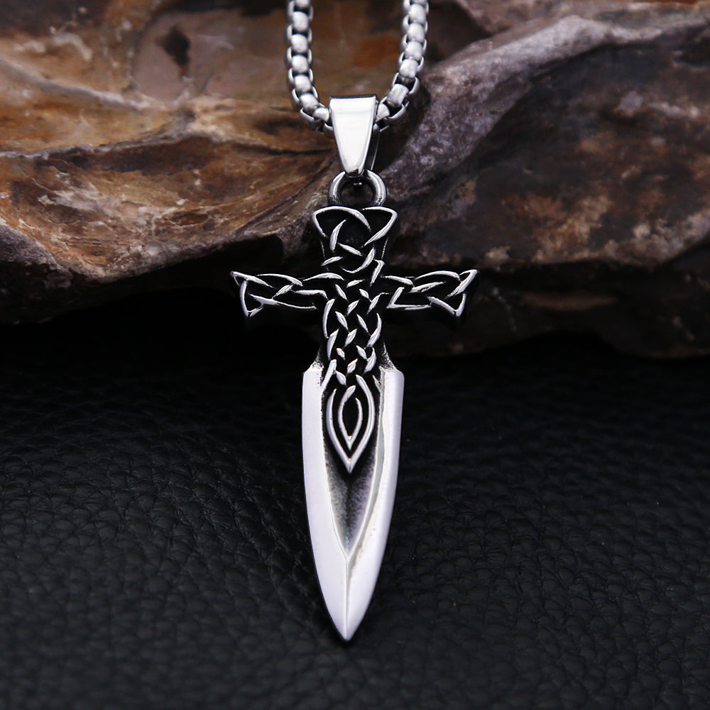 Fashion Nordic Celtic Knot Pendant Stainless Steel Spear Arrow Viking Necklace For Men Vintage Amulet Jewelry Gift Dropshipping