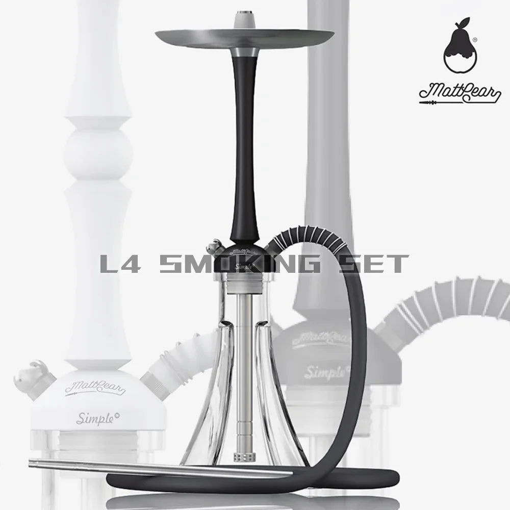 MattPear Simple Hookah Shisha Set 304 Stainless Steel 56cm single tube Large Hookah Shisha Set With Bottle