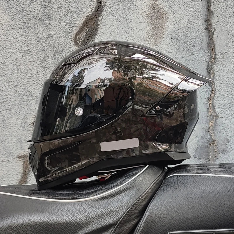 ORZ Carbon Fiber Motorcycle Helmet Four Seasons Full Face DOT Approved Unisex