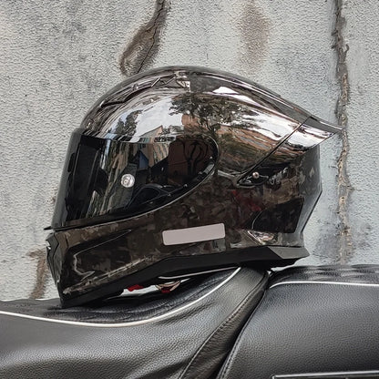 ORZ Carbon Fiber Motorcycle Helmet Four Seasons Full Face DOT Approved Unisex