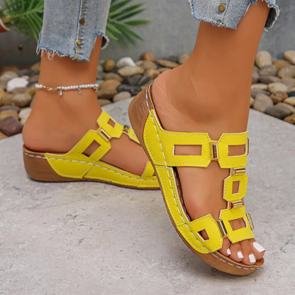 New Women Sandals Roman Style Sandals Women Open Toe Beach Slippers Summer Wedges Comfortable Outdoor Slip-On Shoes Women