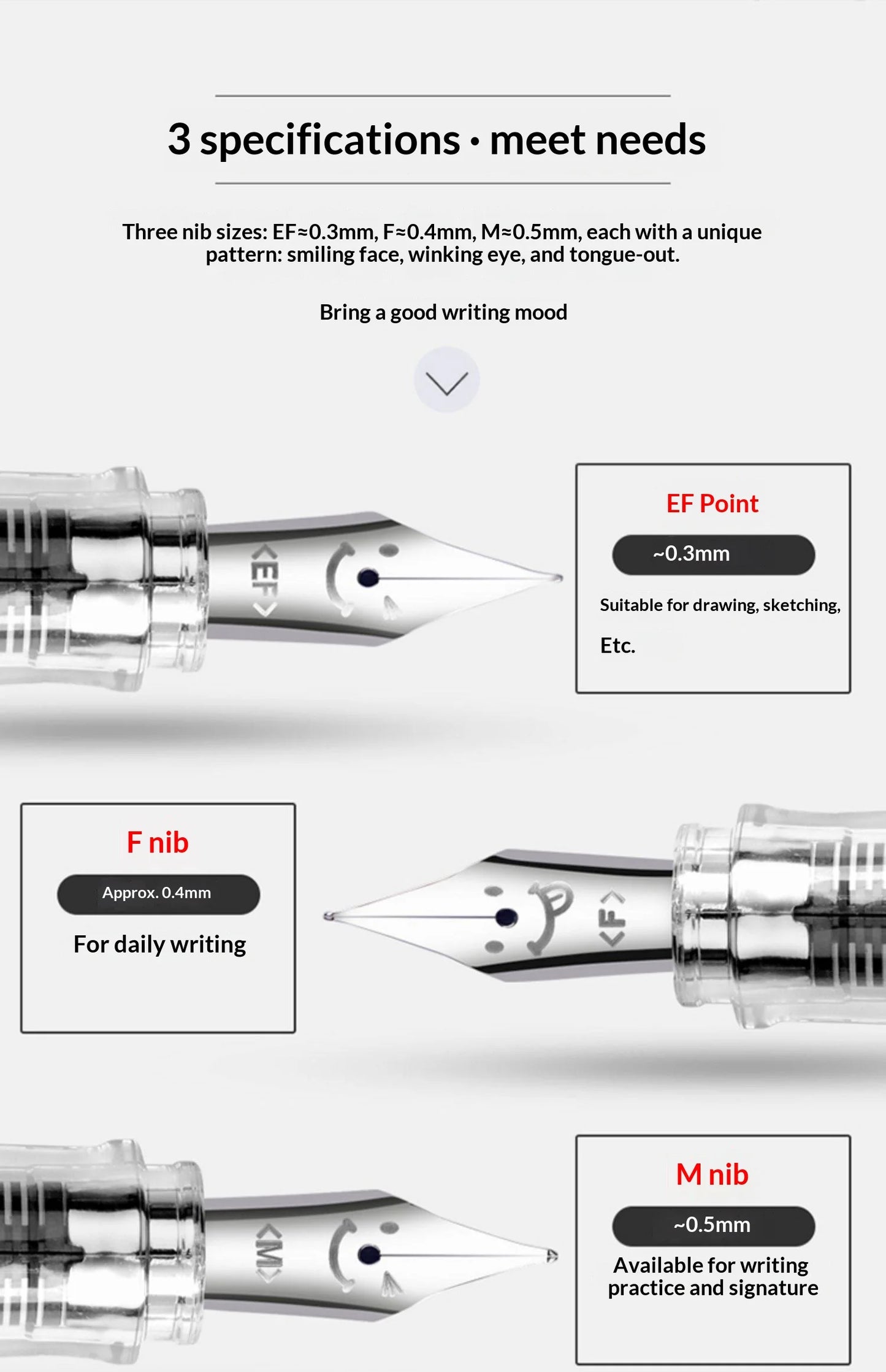 PILOT Kakuno Transparent Demo Student Fountain Pen,FKA-1SR Best for Practice,Calligraphy Available in EF/F/M Nibs Fun&Functional