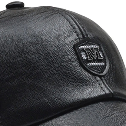 Fashion Outdoor Sports Leather Baseball Caps Autumn Winter Adjustable Thermal Hats Dad Hats Men Women